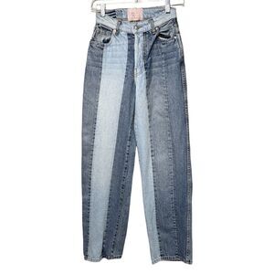 Revice Jeans Womens 0 24 Blue Two Tone Fine Line‎ Relaxed 90s Retro Everyday Fun